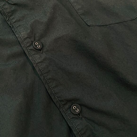 ~ SKIMS Lg Sleep Shirt* Unisex Cotton Pajama Dark Green Button Lounge Nightshirt - Picture 9 of 13